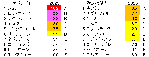 2025　京都新聞杯　位置取り指数